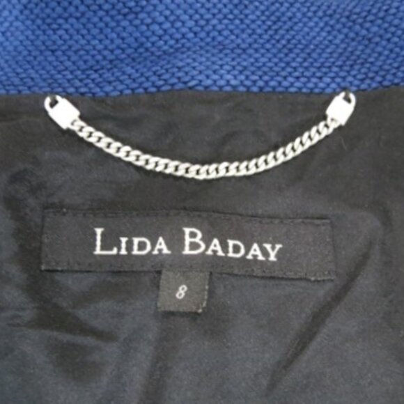 Lida Baday Blue Fitted Blazer with Ruched Back - Picture 7 of 7